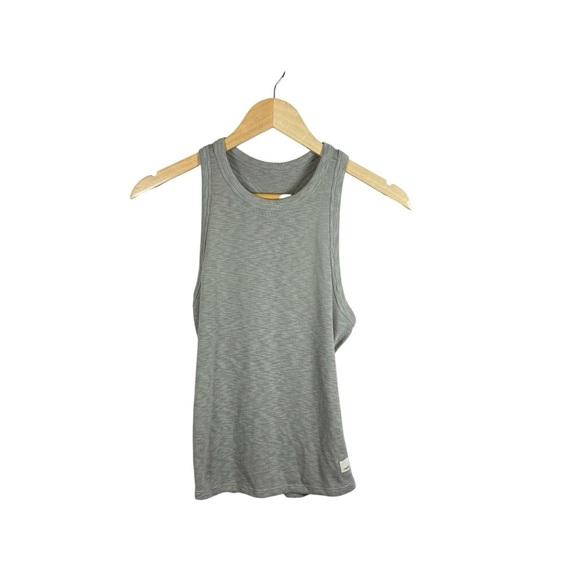 Vuori Women’s Sunrise High Neck Ribbed Tank in Dune Grey Size XS - Picture 8 of 11